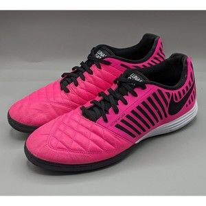 Nike Lunargato II IC Pink Blast Black White Soccer Shoes 580456-605 Men's 11